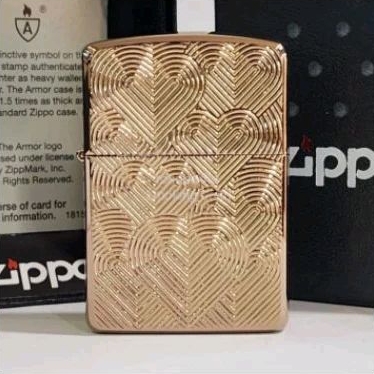 Original Zippo Armor Hearts Design Rose Gold 48919