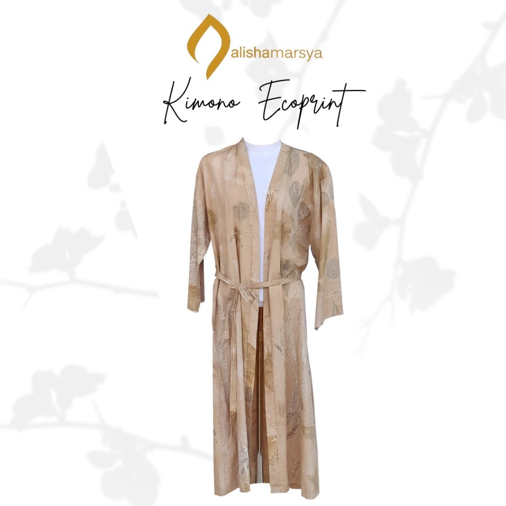 Kimono Tradisional Ecoprint dan Jumputan