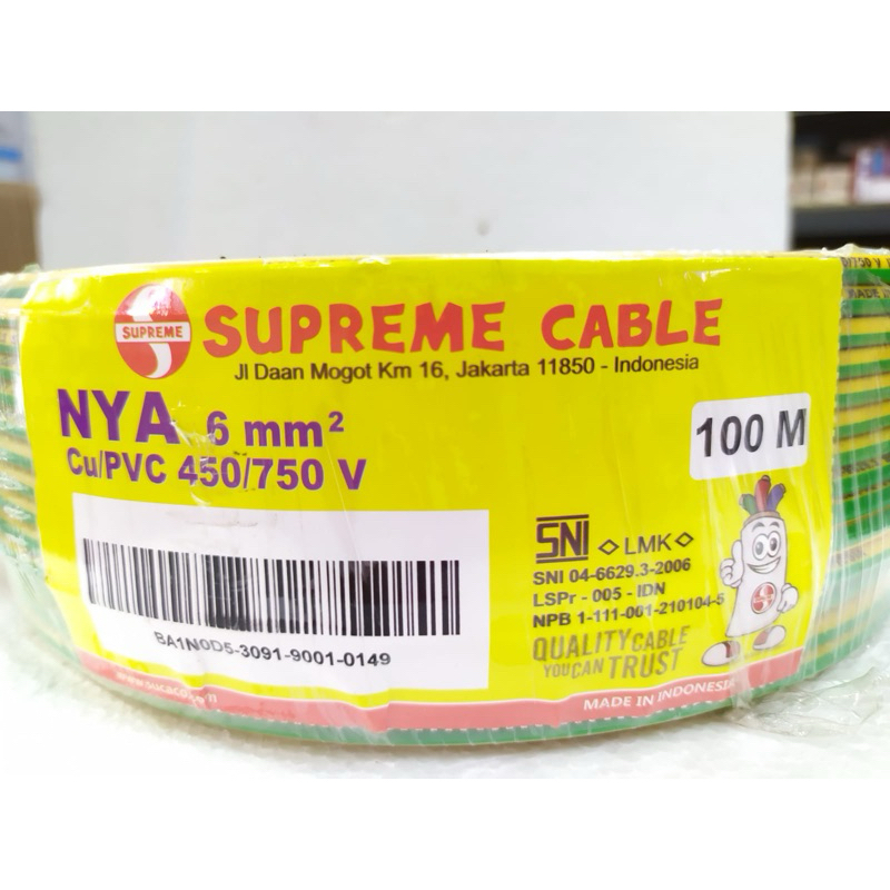 Kabel NYA 1x6 mm Supreme Rol 100 m Single Core