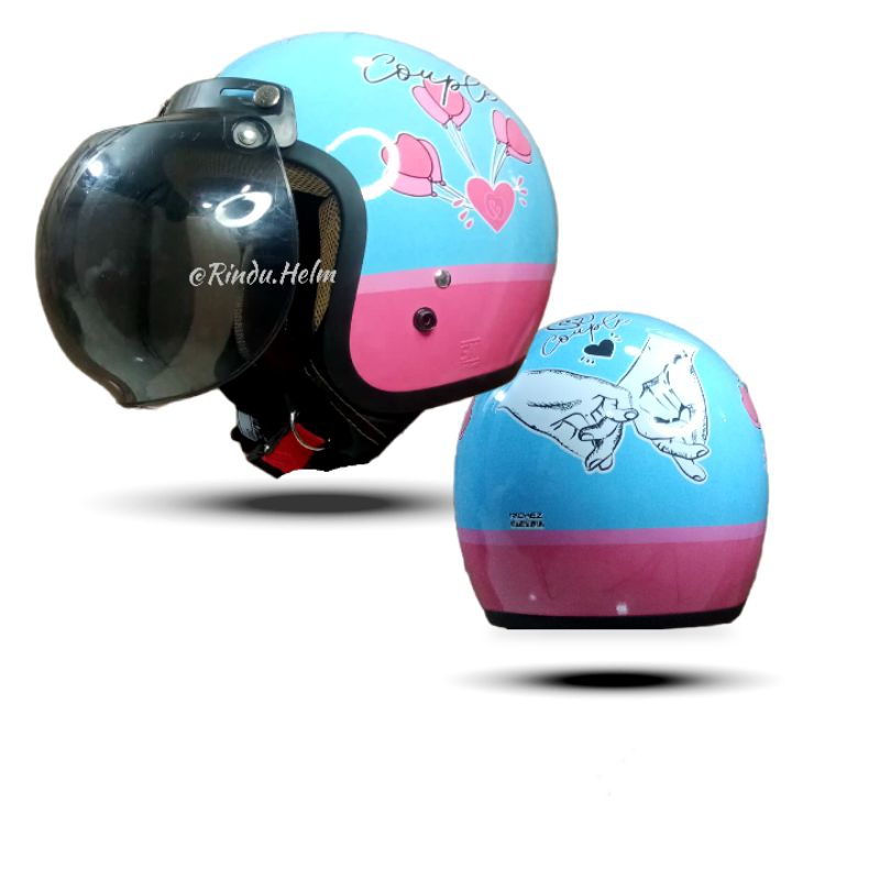 Helm Retro Motif Couple