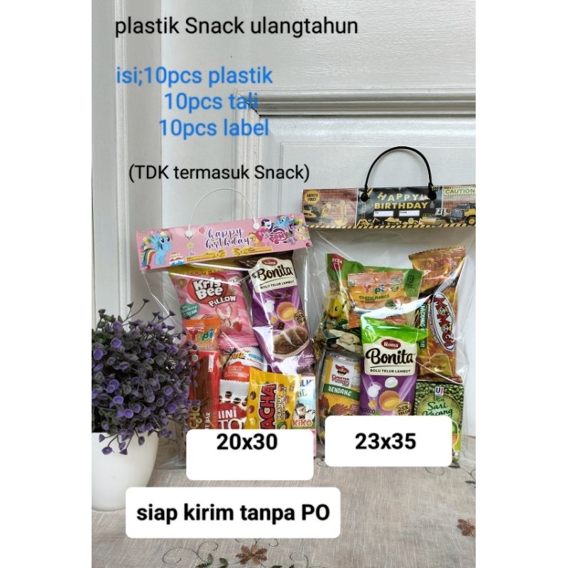 

{10pcs} PLASTIK SNACK ULANGTAHUN/TAS SNACK ULTAH/label B'Day/plastik Snack LEBARAN