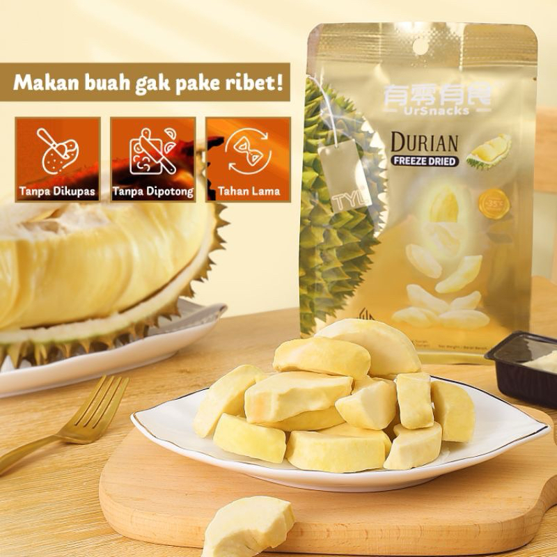 

TYL Ursnacks freeze dried Durian / Snack buah kering rasa Durian 32g
