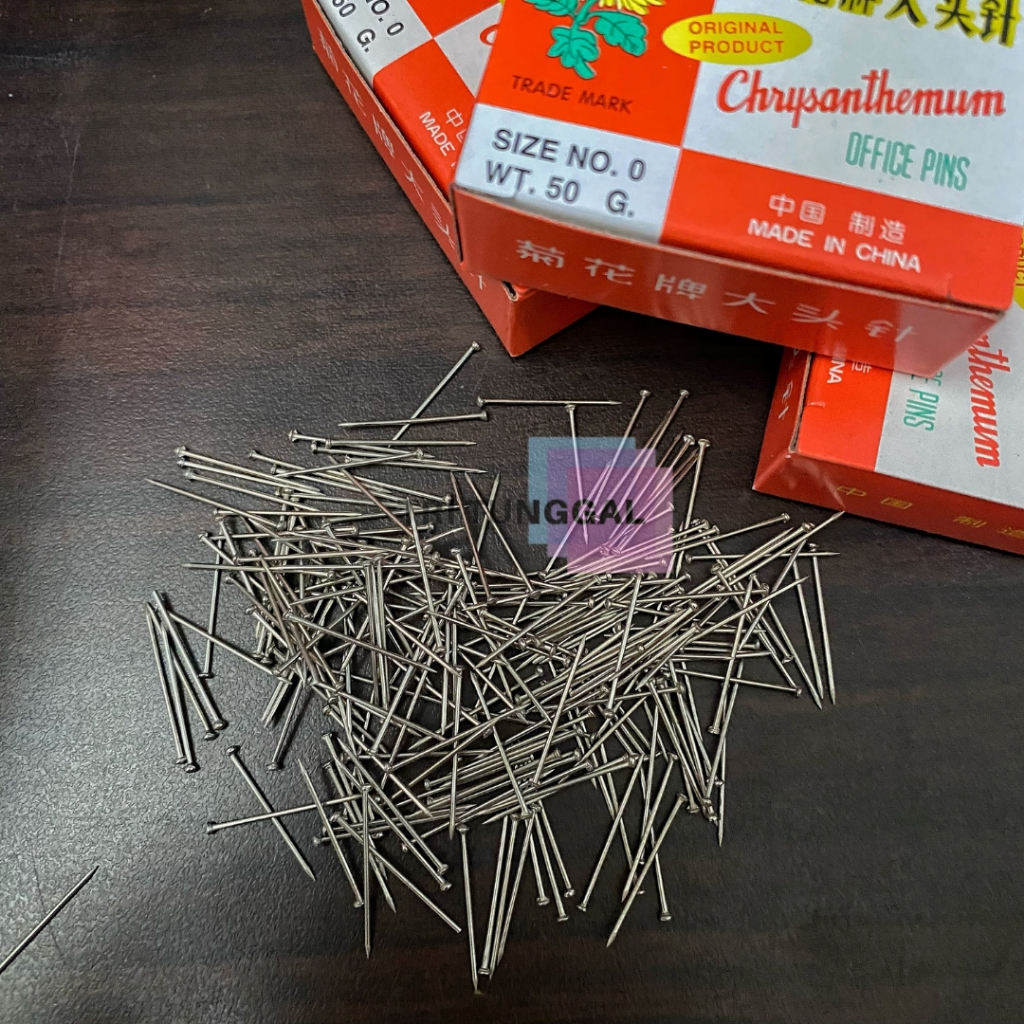 Jarum Paku Polos 1 BOX Ukuran 2cm Jarum Pentul Seruni Office Pins Chrysanthemum Jarum Serbaguna Offi