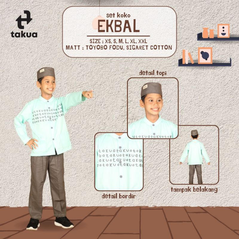 koko lengan panjang Takua Ekbal/set koko anak