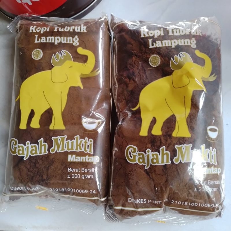 kopi tubruk lampung cap gajah mukti asli lampung200gr