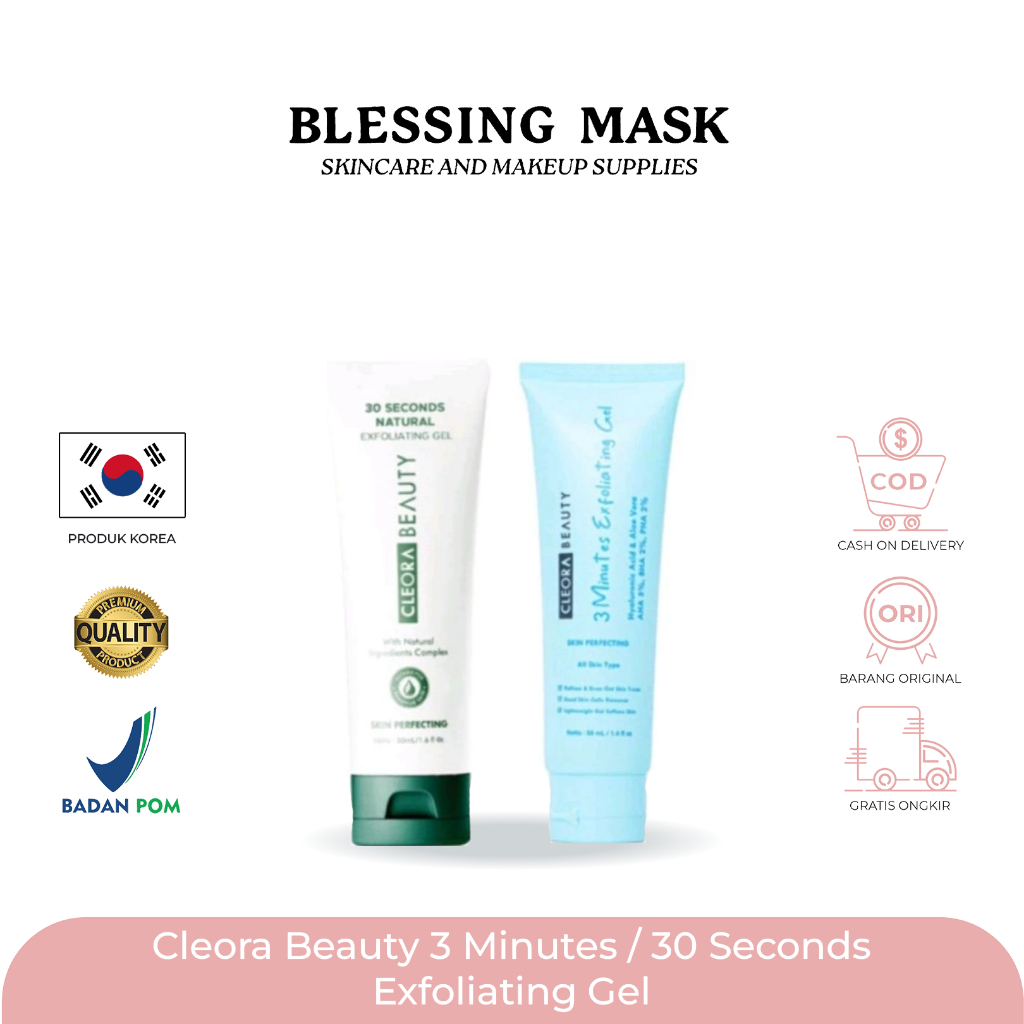 Cleora Exfoliating Gel 50gr - With AHA BHA PHA  | Exfoliasi Wajah Untuk Wanita Pria With Niacinamide