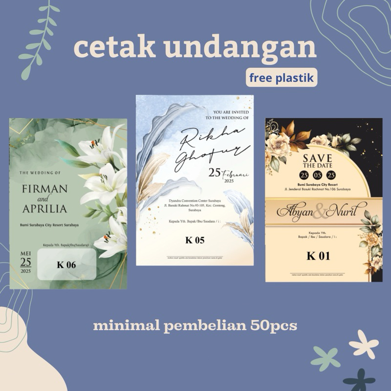 

cetak undangan pernikahan model terbaru modern bc 150