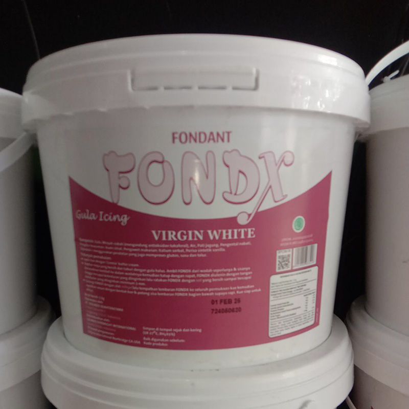 

Beryllicious.id - FONDANT FONDX VIRGIN WHITE 5KG GULA ICING FONDAN 1 PAIL 1 EMBER