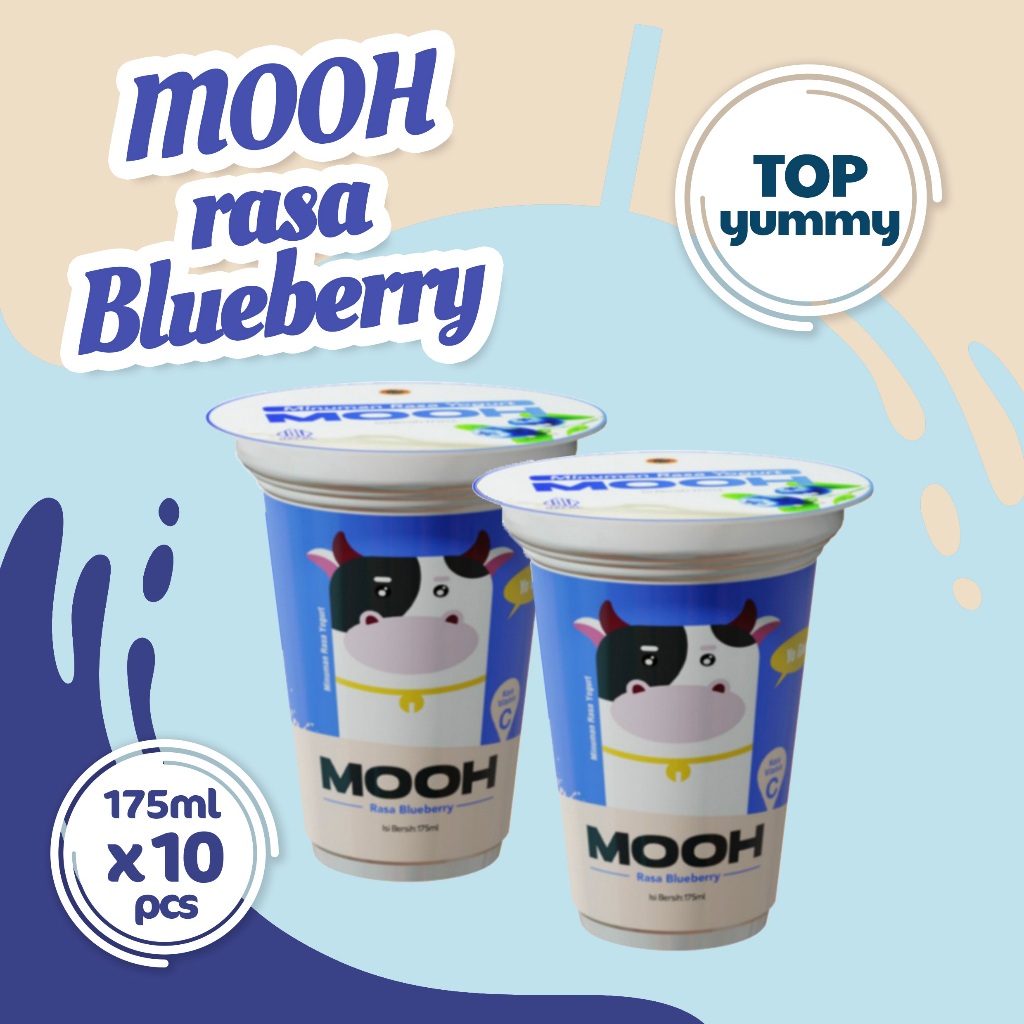 

Mooh Minuman Blueberry yoghurt [halal] Minuman Rasa Blueberry, Strawberry, Dan Original isi 10pcs