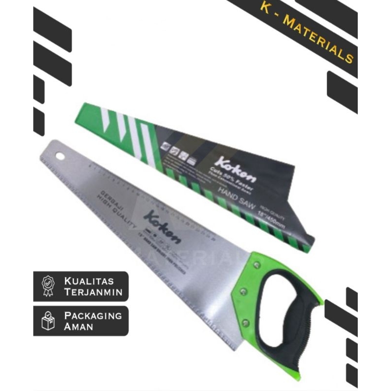 GERGAJI KAYU KOKON / GERGAJI TANGAN GAGANG PVC 18 INCH KOKON / HAND SAW KOKON