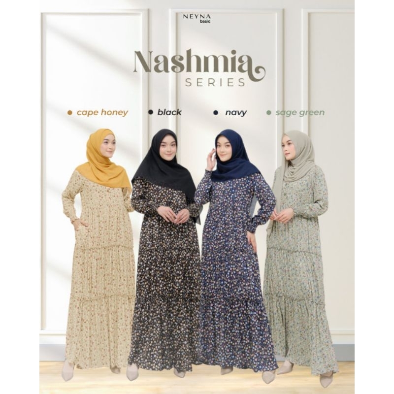 NASHMIA DRESS BY NEYNA Gamis Muslimah Rayon Korean Style Terbaru