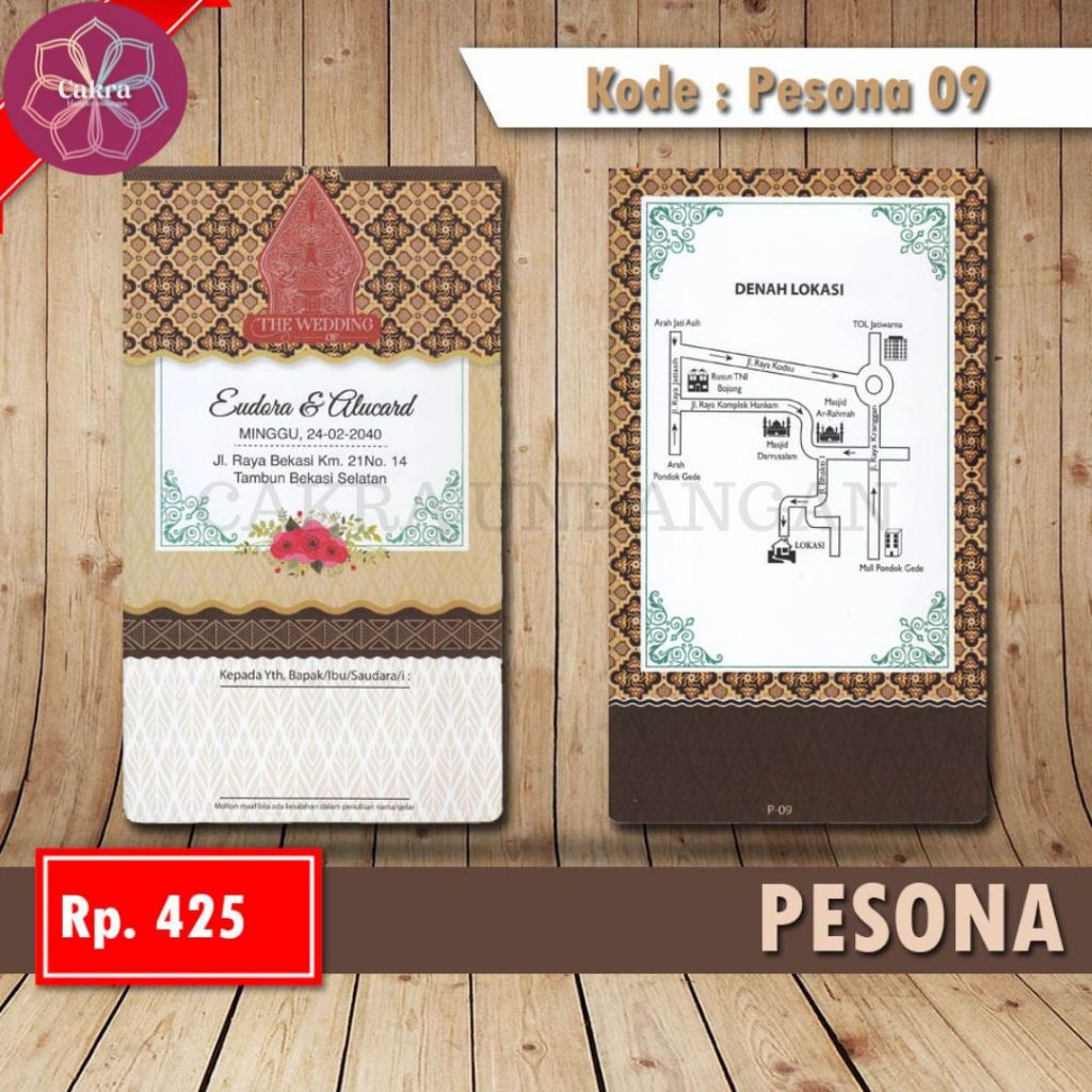 

pesona 09 Blangko Undangan Pernikahan CAKRA