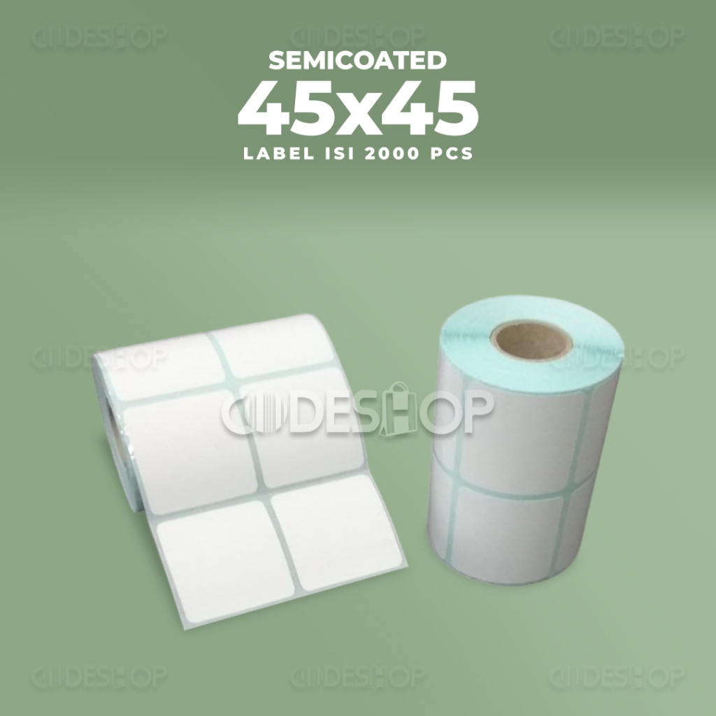 

Label Barcode 45 x 45 Kertas Stiker Semicoated 45x45 mm isi 2000 Pcs