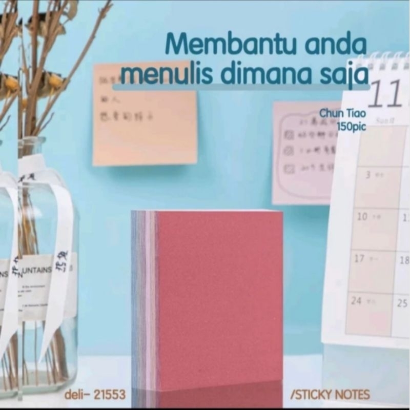 

Deli Sticky Note / Memo Tempel 3x3 150 Lembar Kertas 80g 21553