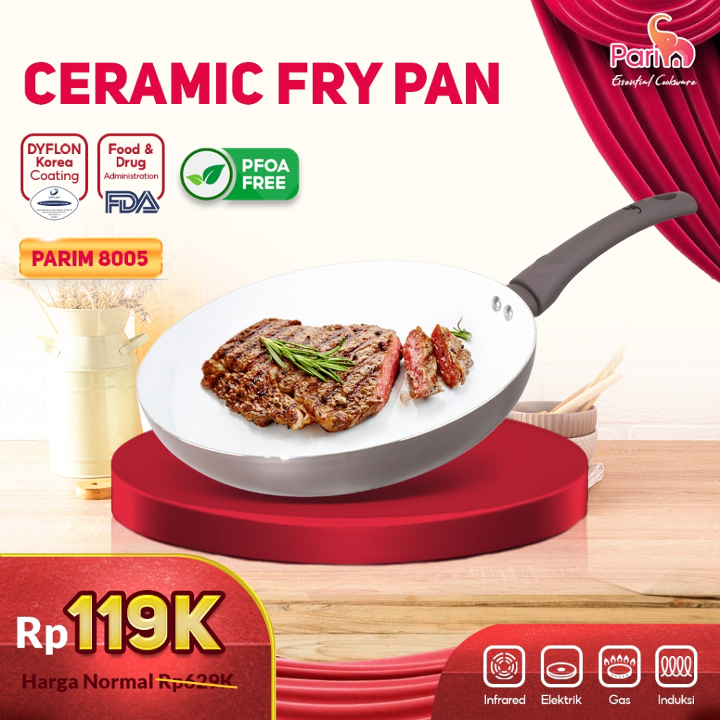 PARIM PR-8005 Wajan DYFLON Anti Lengket 24cm Frying Pan penggorengan 24cm