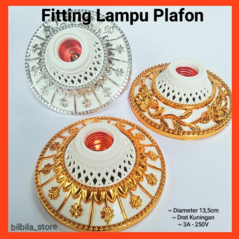 Fitting lampu plafon Fitting lampu plafon hias motif bunga