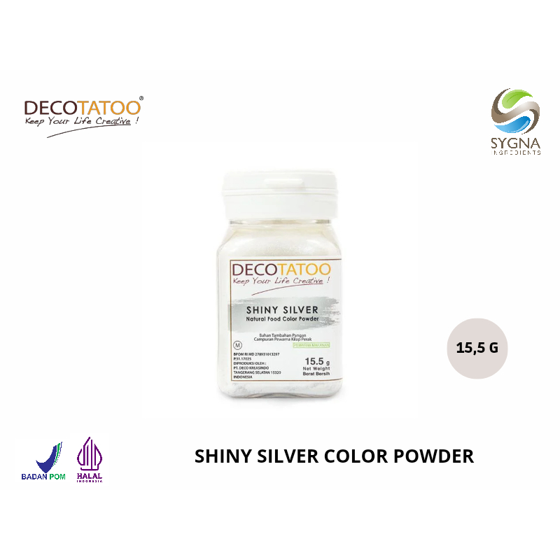 

Pewarna Makanan - Shiny Color Decotatoo - Shiny Silver Powder Color