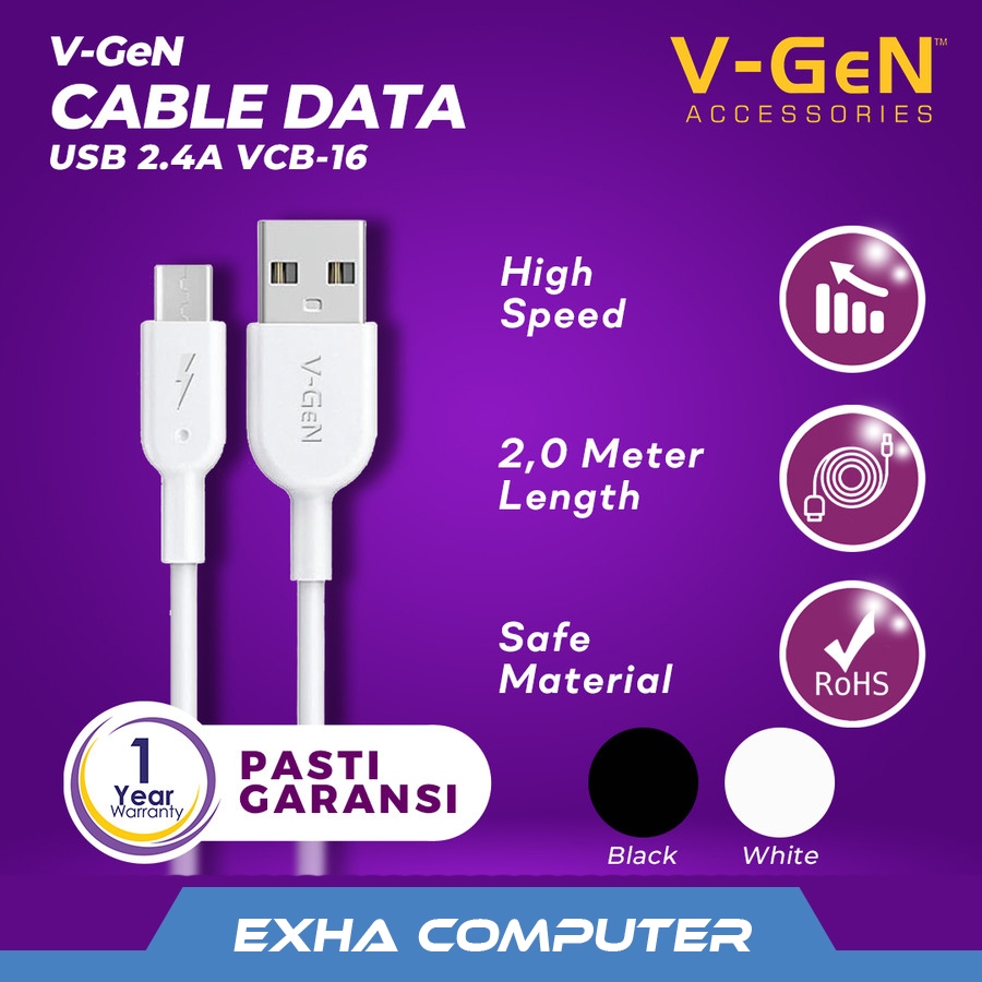 V-GeN VCB-16 Cable Data Micro USB 2.4A