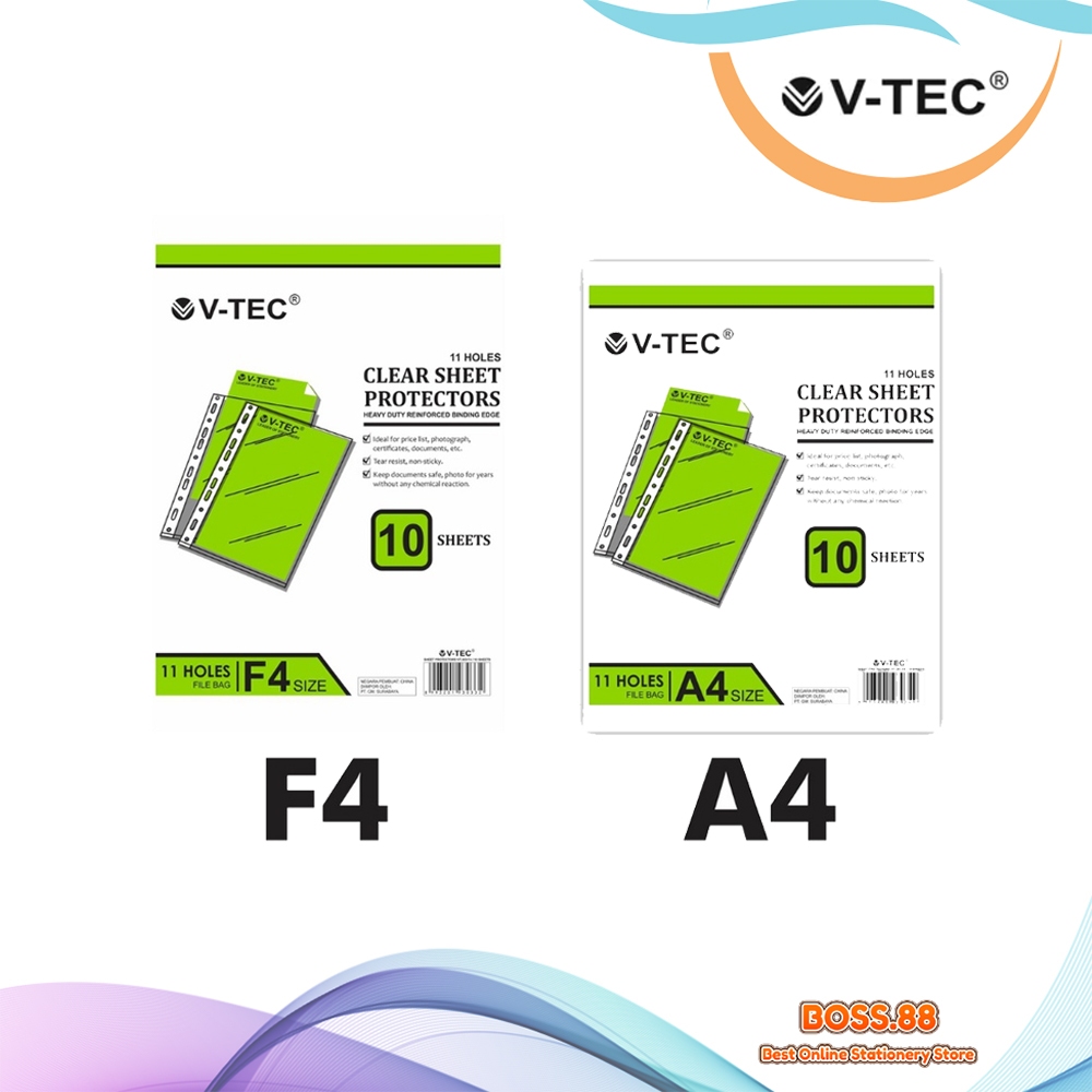 

CLEAR SHEET PROTECTOR V-TEC VT-303 F4 (10'S)