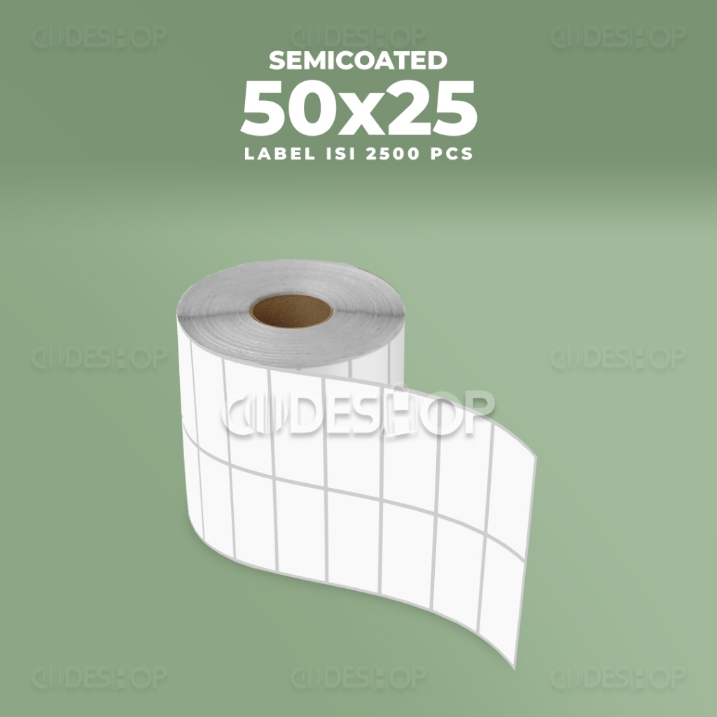 

Label Printer Barcode 50x25mm 2 Line Semicoated 50 x 25 mm Isi 2500 pcs