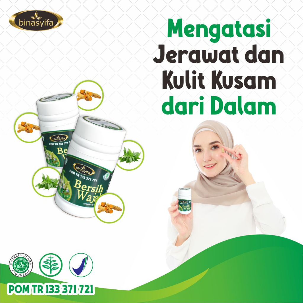 Obat Jerawat Kapsul Herbal ampuh penghilang dan pembersih bekas jerawat paling ampuh pria wanita Ber