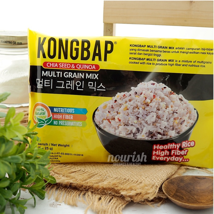

Kongbap Multi Grain Mix Chiaseed & Quinoa 150gr (6 x 25 Gram)