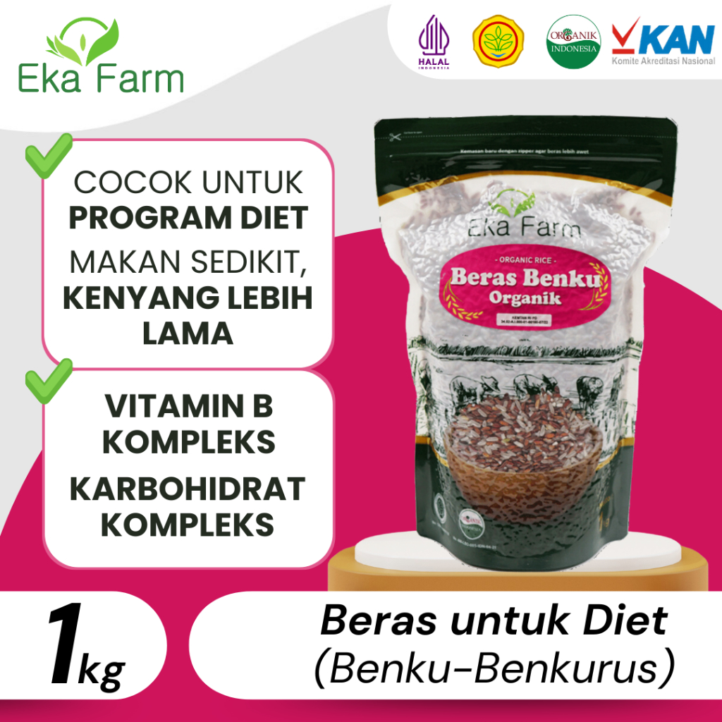 

Beras Diet Benku Organik Kemasan Vakum 1kg - Eka Farm Official
