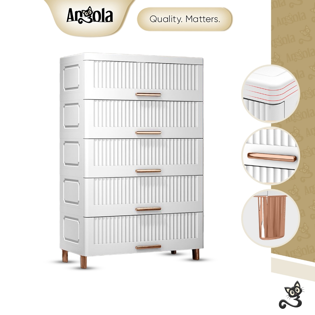 ANGOLA Lemari Pakaian 5 Tingkat Multifungsi C66-C76 Storage Cabinet Pakaian/Makanan/Buku/Mainan