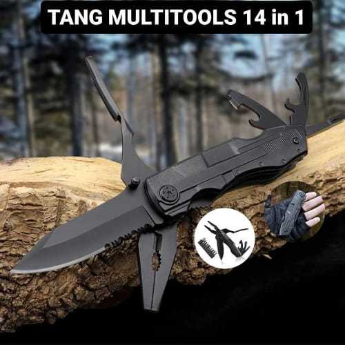 Tang Multifungsi 14 in 1 Pisau Lipat Multitools Multifungsi Survival EDC Pliers 14 in 1