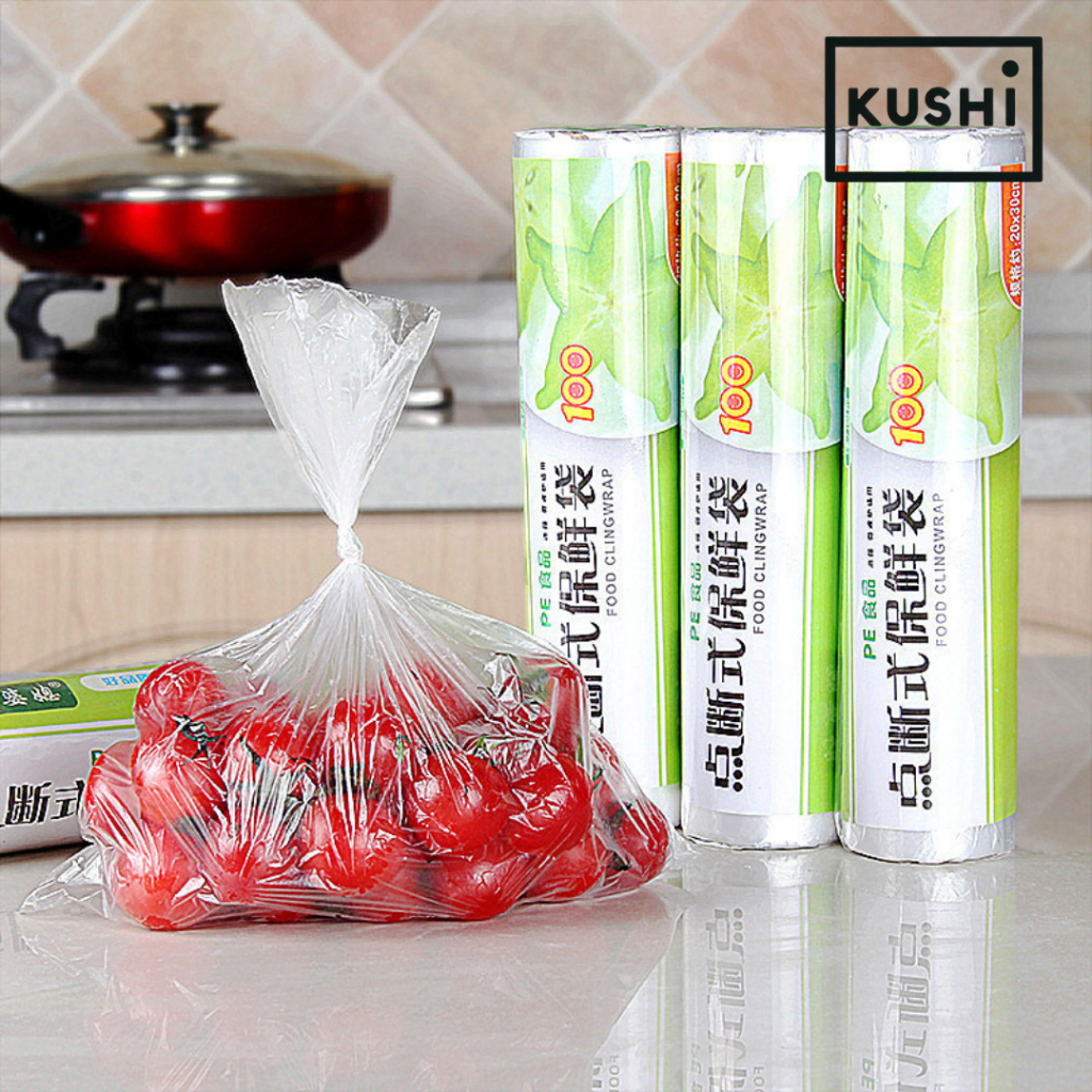 KUSHI Kantong Plastik Roll Buah Sayur Telur Plastik Supermarket