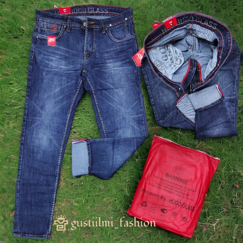 CELANA HUGO GLASS ORIGINAL  CELANA PANJANG JEANS PRIA HUGO GLASS 099  JACK & MORIZZ