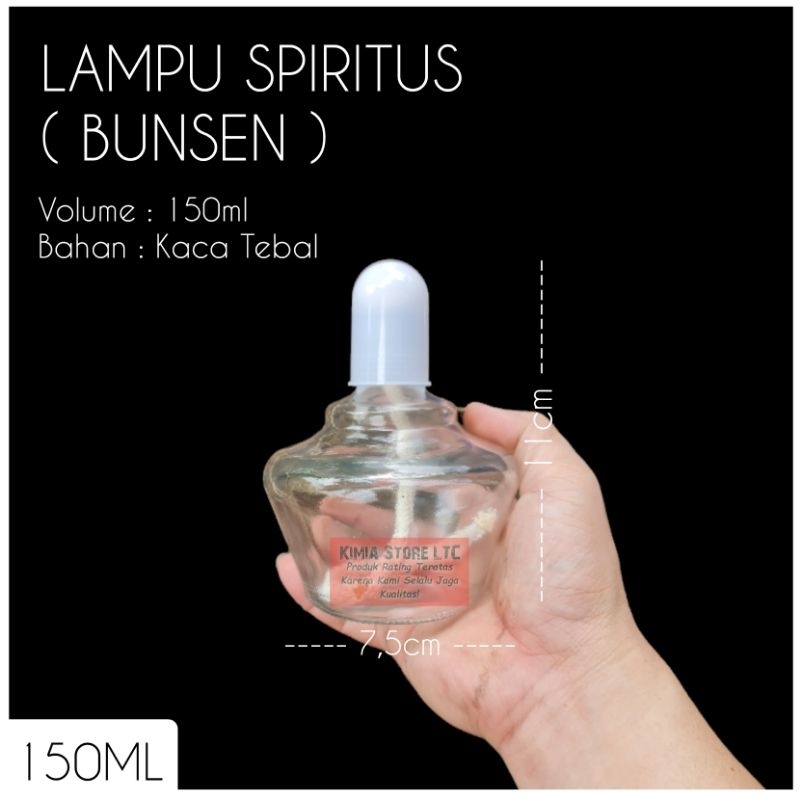 LAMPU SPIRTUS 150ML / BUNSEN SPIRTUS 150ML / BUNSEN 150ML / BOTOL KACA SPIRTUS