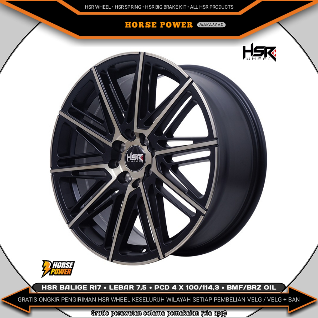 Velg R17 • Mobil 4 Baut Roda • Pcd 4 x 100/114,3 • Hsr Balige