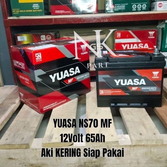 Aki Accu Mobil Yuasa NS70 65D26R MF 12V 65Ah Aki Kering Original Yuasa