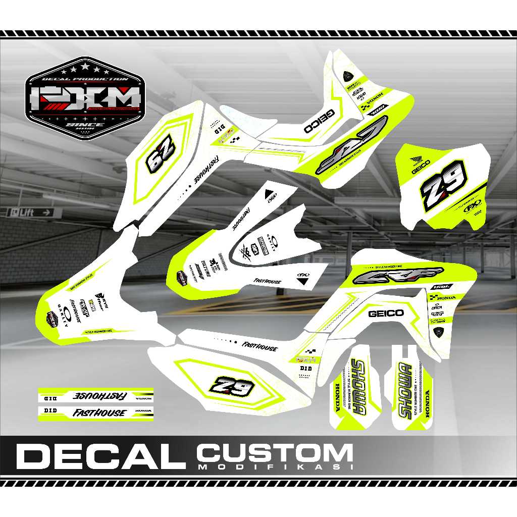 Decal Sticker CRF 150 L full body Stabilo Putih  / FULLCUSTOM