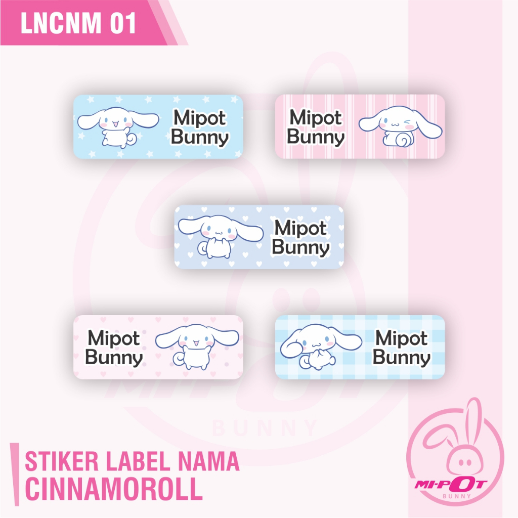 

STIKER LABEL NAMA - CINNAMOROLL 01