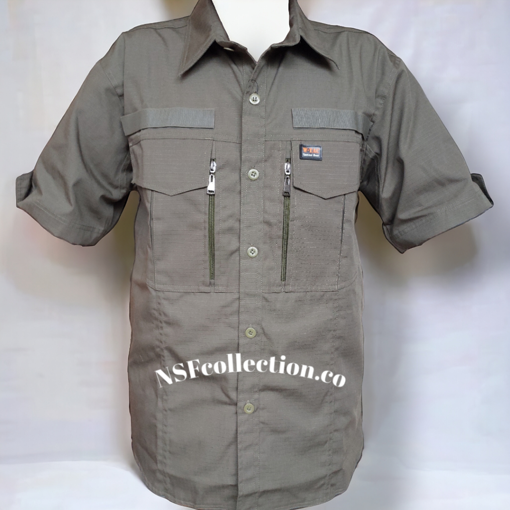 Kemeja Tactical W-Tac Lengan Pendek Ripstop Jumbo Pasti Ori