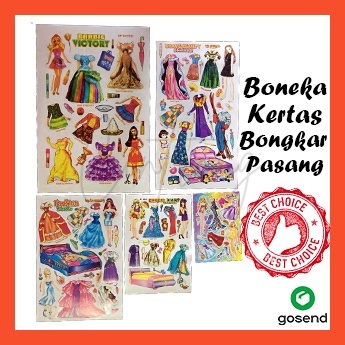 500Pcs Mainan Anak Paperdoll TANGGUNG/ BP Bongkar Pasang Boneka Kertas  90an