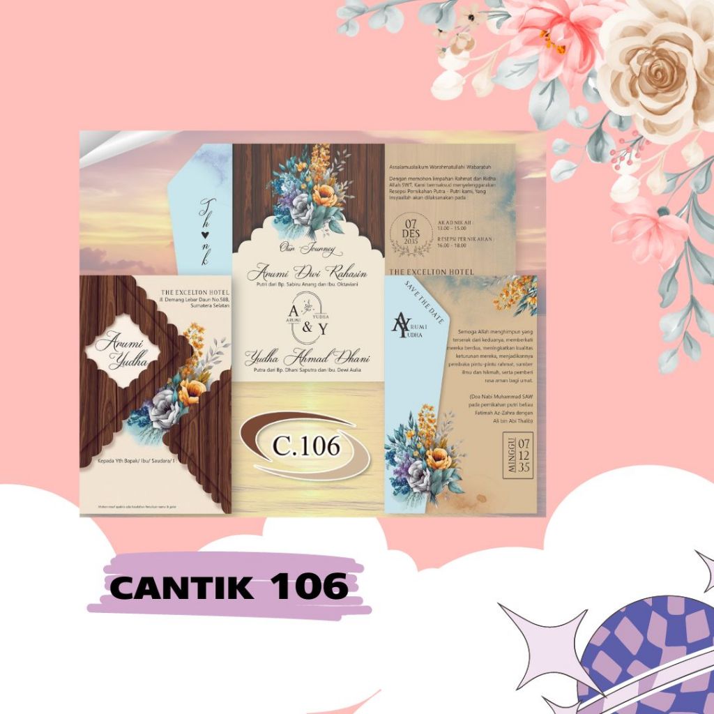 Undangan Pernikahan Murah | Cantik 106