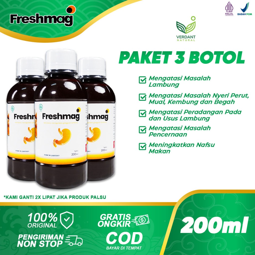 

Freshmag 3 Botol Jual [Grosir] Madu Lambung - Atasi Asam Lambung, Gerd, Radang Lambung, Perut Begah Dan Lancarkan Pencernaan