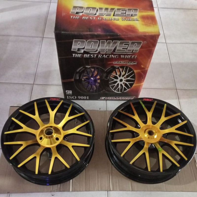 Velg Aerox155 Power Evolution Black Gold 14x350/400
