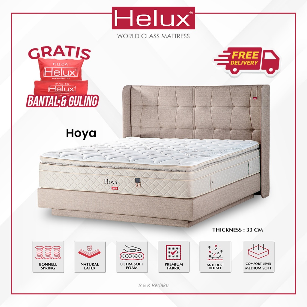 Springbed Latex Hoya  Double Comfort Mattres By Helux Beds - Fullset