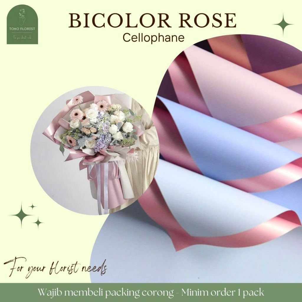 

GROSIR Kertas Buket Bunga BICOLOR ROSEGOLD isi 20 lembar