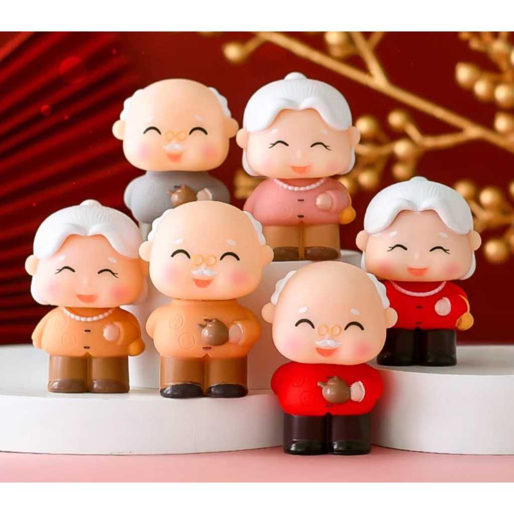 Topper kakek nenek Premium hiasan kue ultah