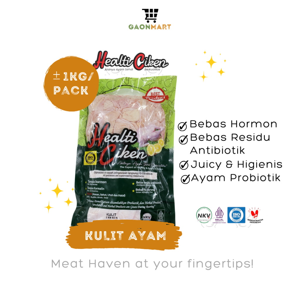 

HEALTI CIKEN HEALTHY CHICKEN AYAM SEHAT ORGANIK PROBIOTIK - KULIT AYAM 1KG