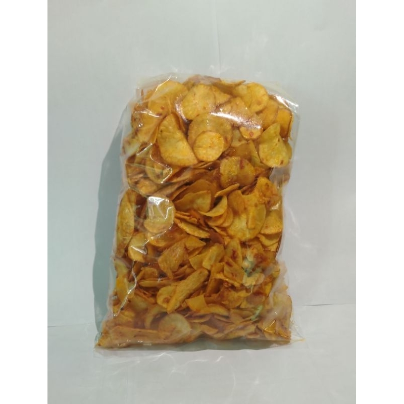 

Kripik Singkong Pedas Manis Kemasan 500GRM