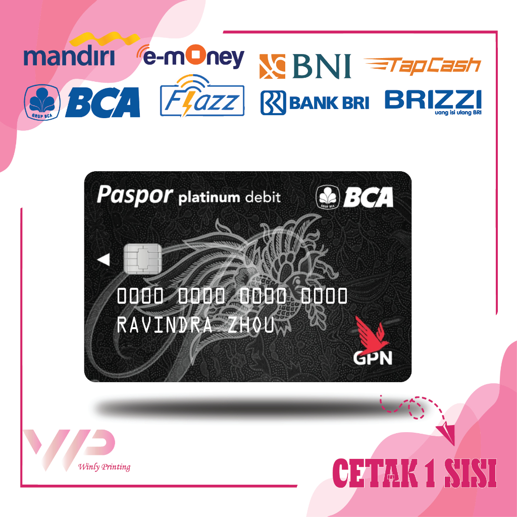 KARTU EMONEY DEBIT KREDIT BCA PLATINUM BLACK MANDIRI FLAZZ BCA GEN 2 BNI TAPCASH BRIZZI BRI - 1 SISI