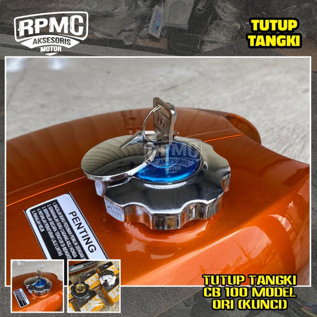 TUTUP TANGKI CB 100 IMPORT MOS KUNCI MODEL ORI CB100 CB 125 CB125 S90 K5 GL 100 HONDA CB MODEL ORI T
