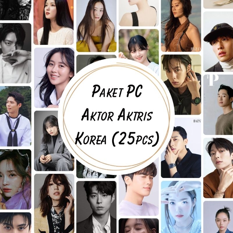 (ISI 25 PCS) Paket Photocard Aktor Aktris Korea Kim Soo Hyun Kim Jiwon Han So Hee Lee Minho Cha Eun 