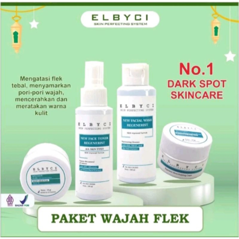 ELBYCI PAKET FLEK - CREAM PENGHILANG FLEK BINTIK HITAM  FREACLESS MELASMA WAJAH